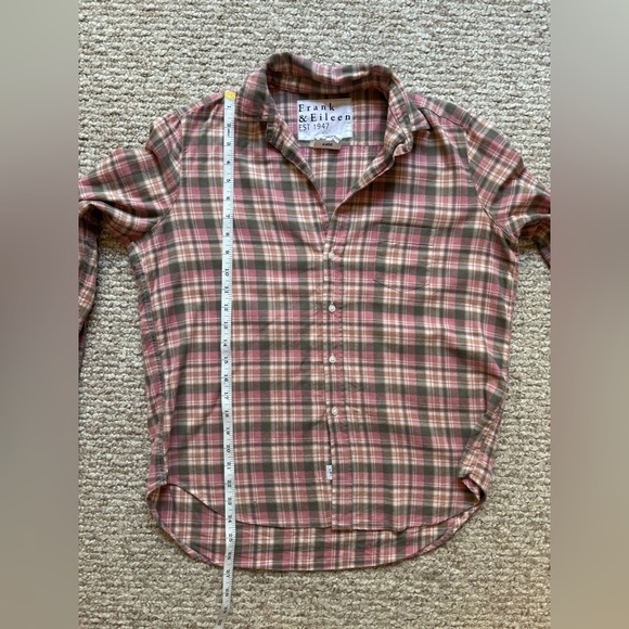 Frank & Eileen Women's Relaxed Pink and Gray Melange Plaid Flannel Size XS - Picture 8 of 8